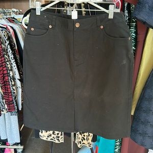 The Limited Stretch Black Denim Skirt